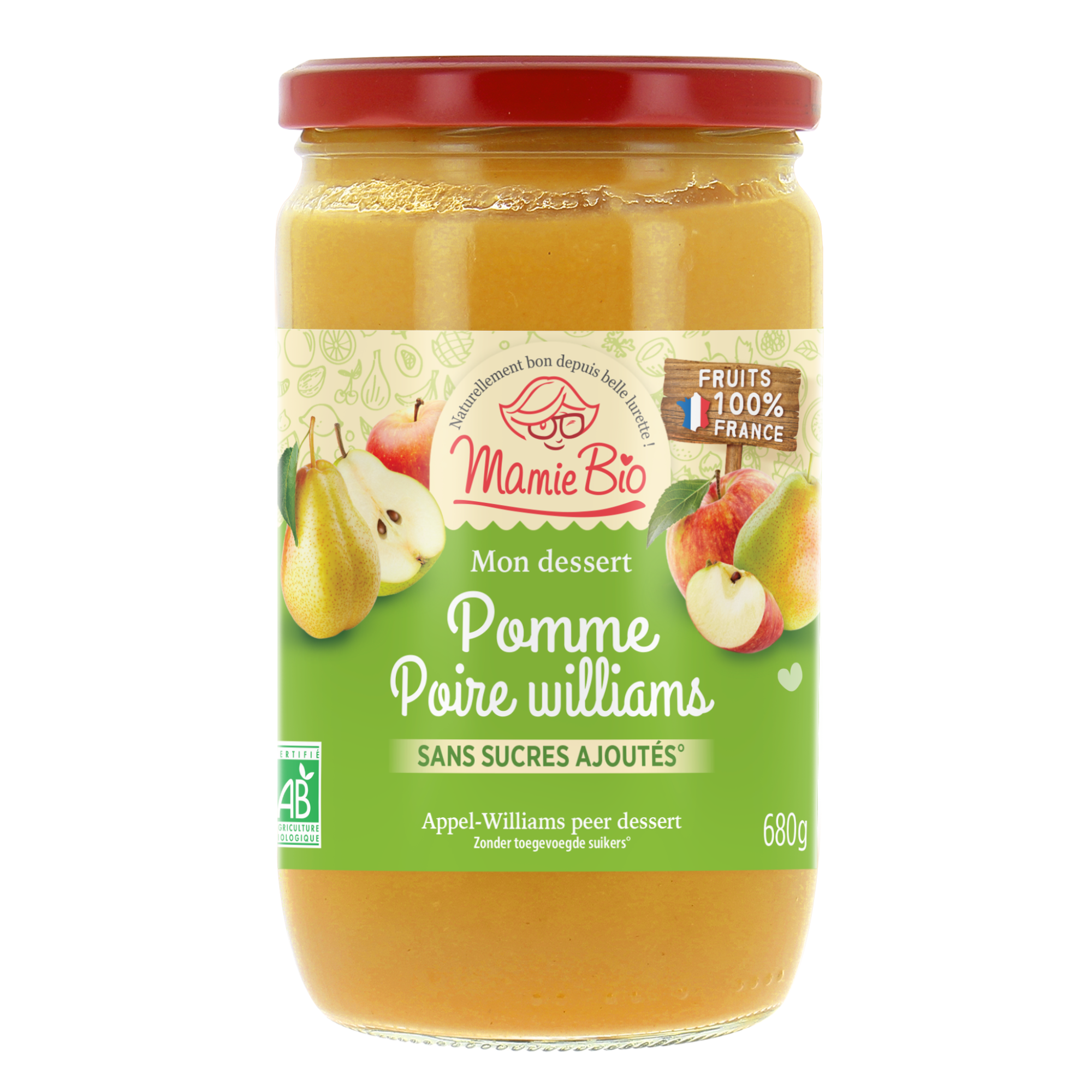 Purée de Pomme France Poire William's bio