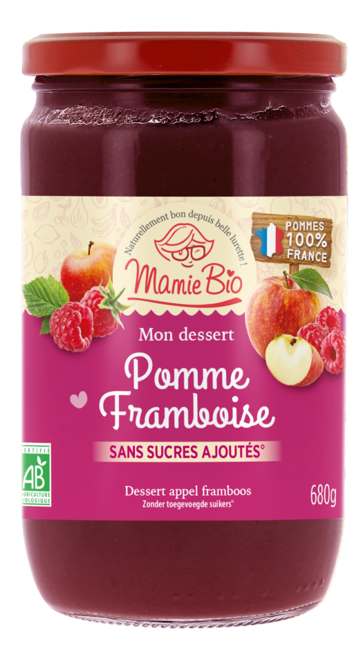 Purée de pomme France framboise bio