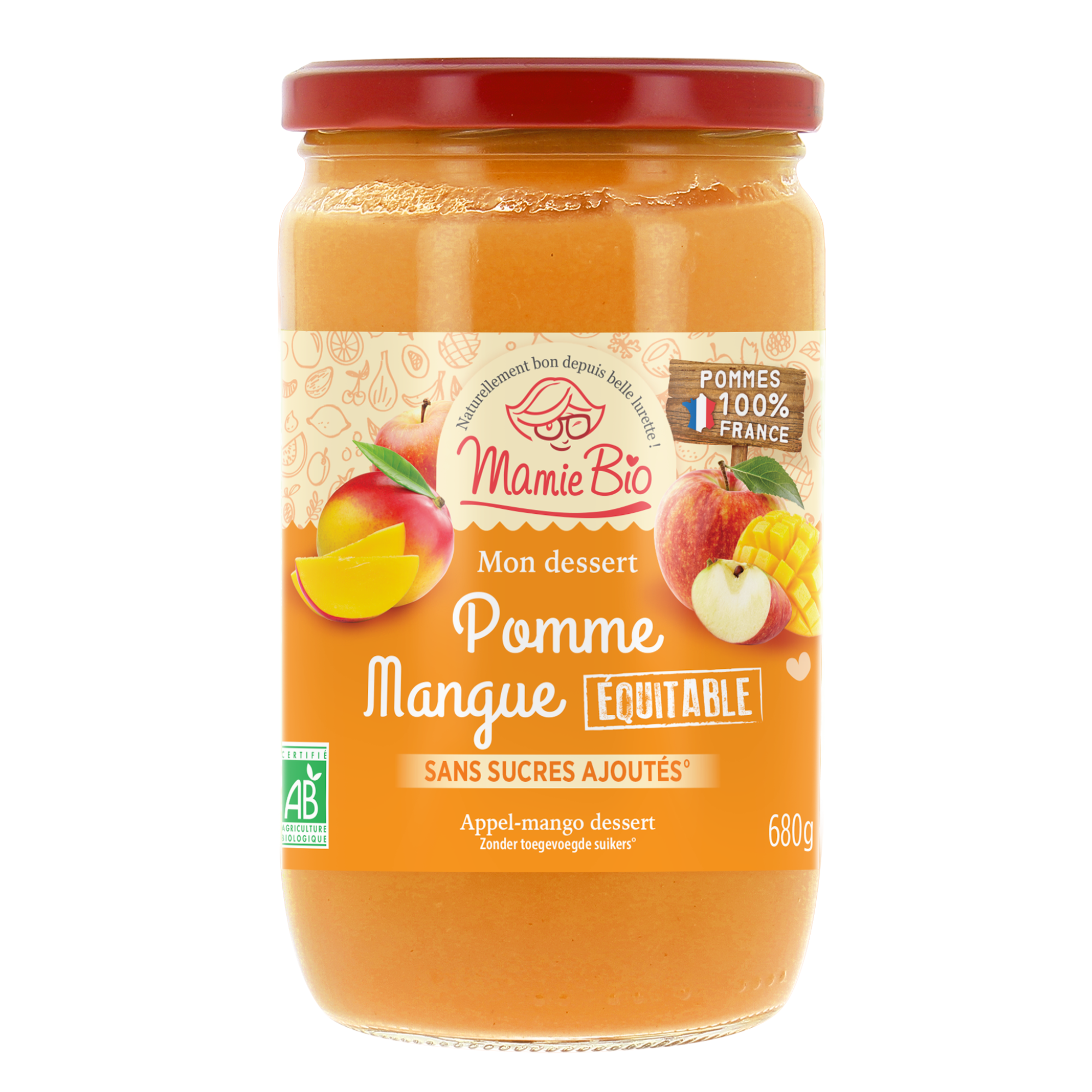 Purée Pomme Mangue sans sucre ajouté 630 g