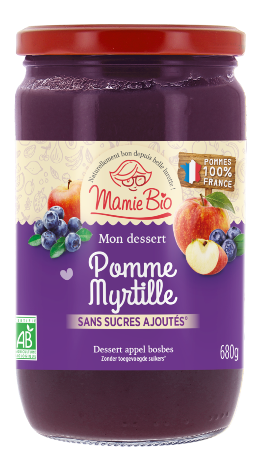 purée de fruits pomme myrtille