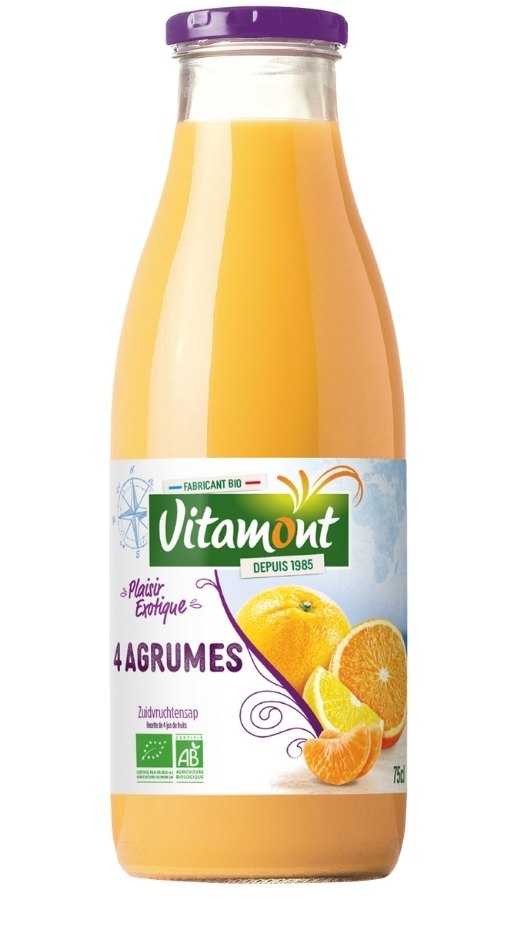 Jus de pomme carotte gingembre BIO, Vitamont (75 cl)