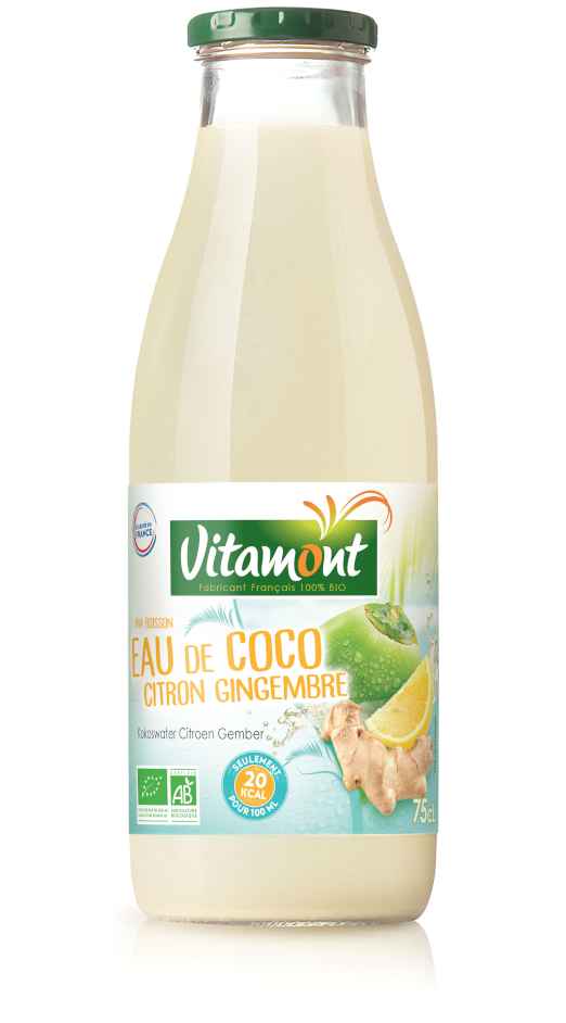 Eau de coco citron gingembre bio