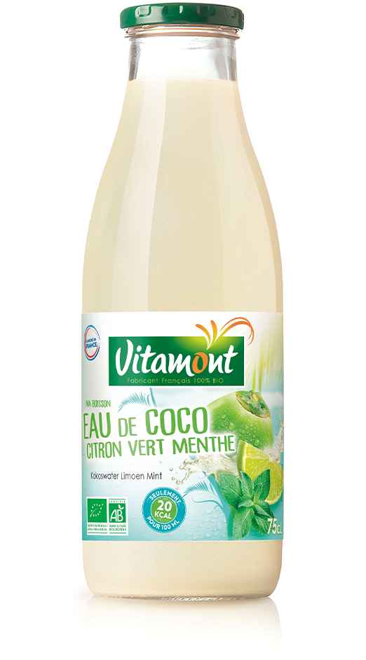 Eau de coco citron vert menthe bio - Eau de coco - Vitamont