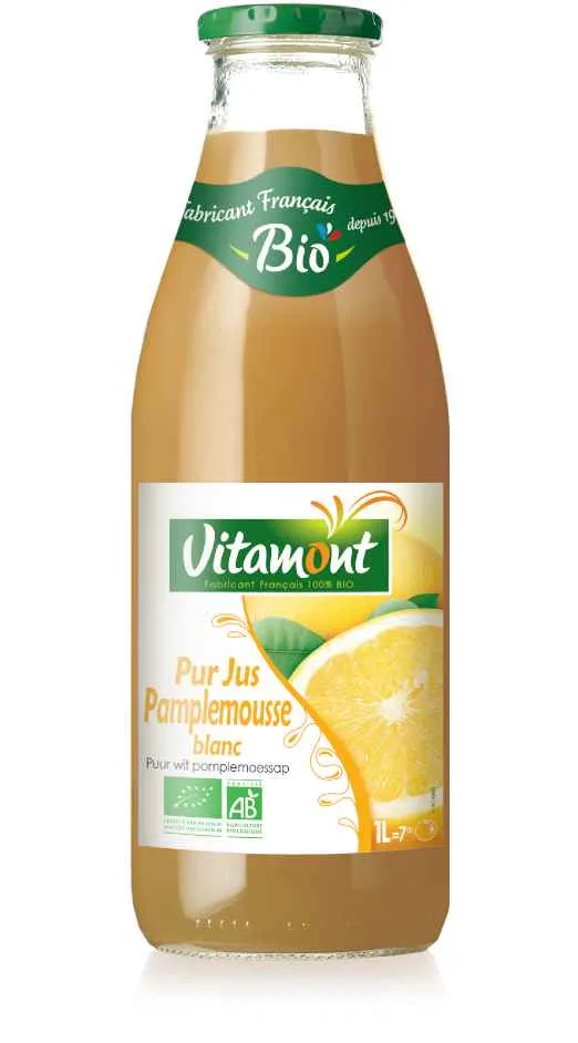 bouteille de pur jus de pamplemousse blanc