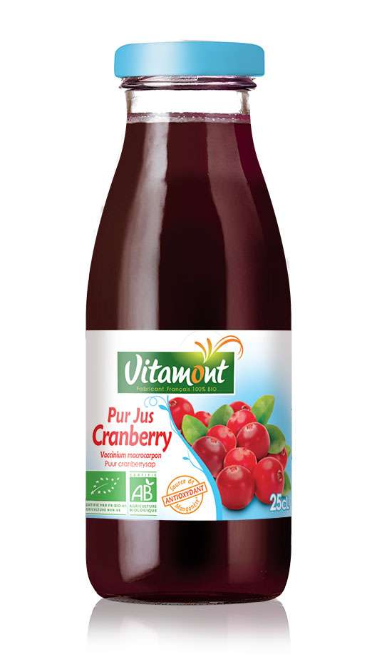 Mini jus de cranberry bio 25cl Les superfruits Vitamont