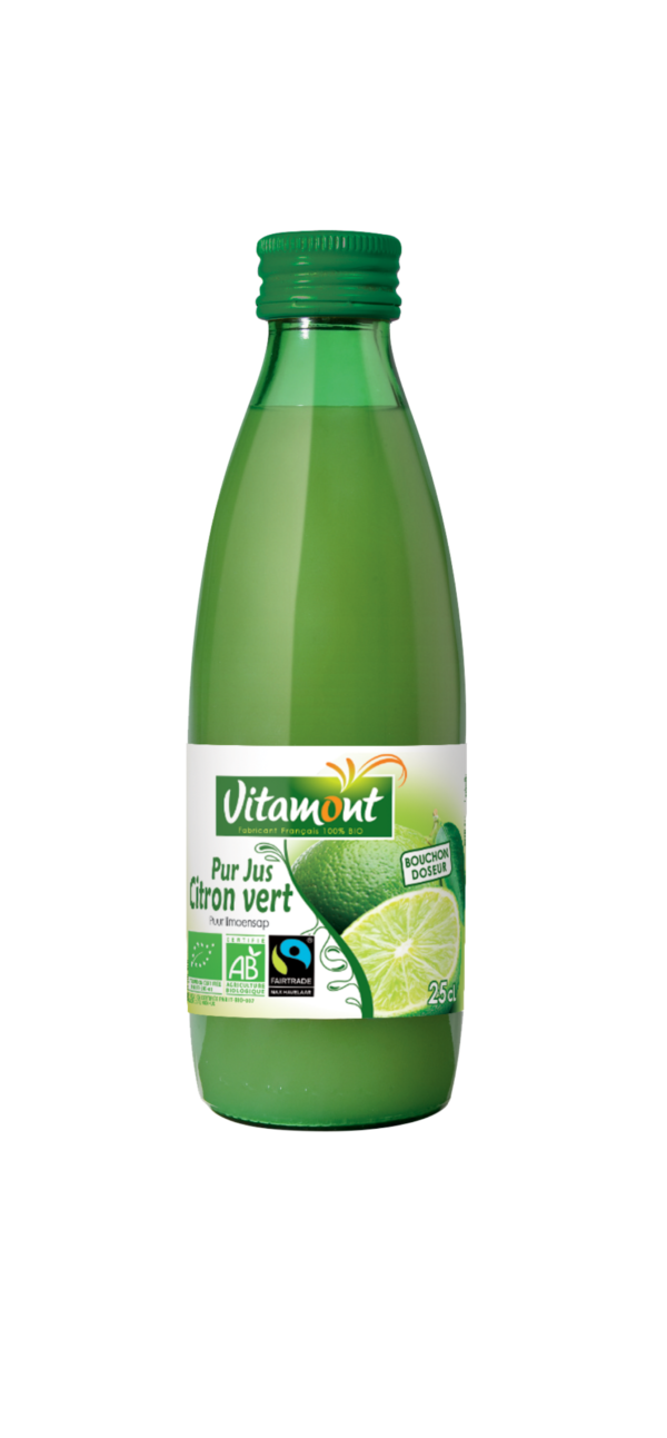 bouteille de jus de citron vert bio
