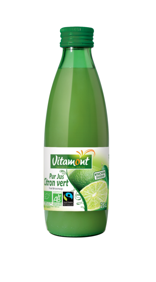 bouteille de jus de citron vert bio