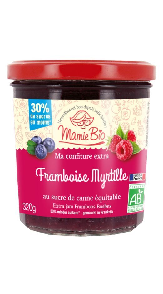 Confiture extra Framboise Myrtille bio