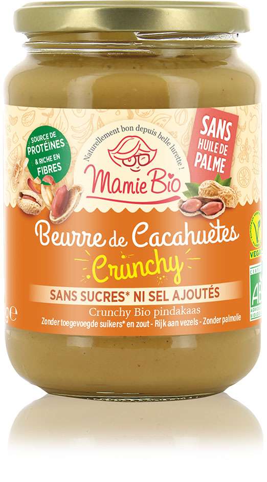 BEURRE DE CACAHUETES CRUNCHY 500G, TERRA SANA