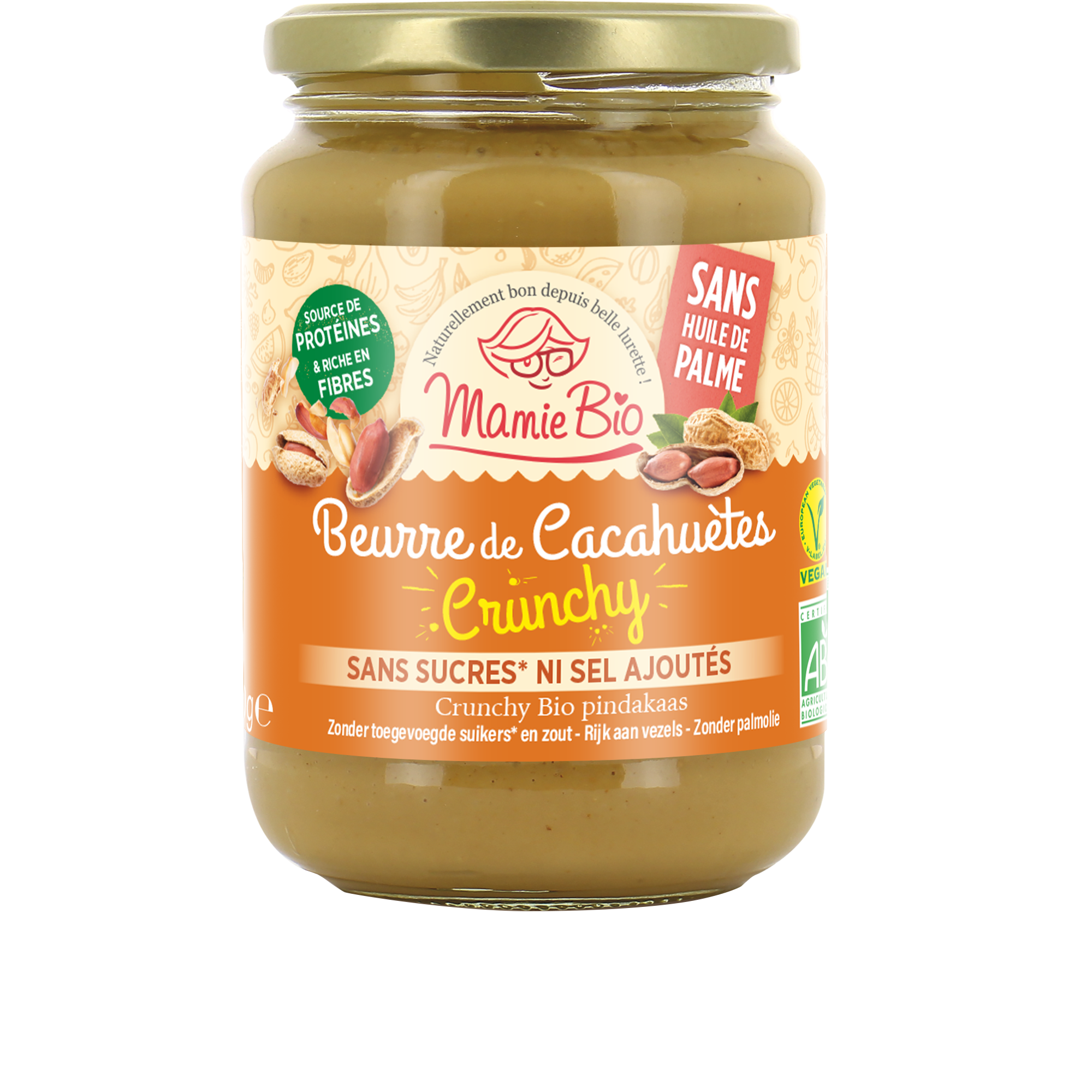 Beurre de cacahuètes crunchy bio 500g