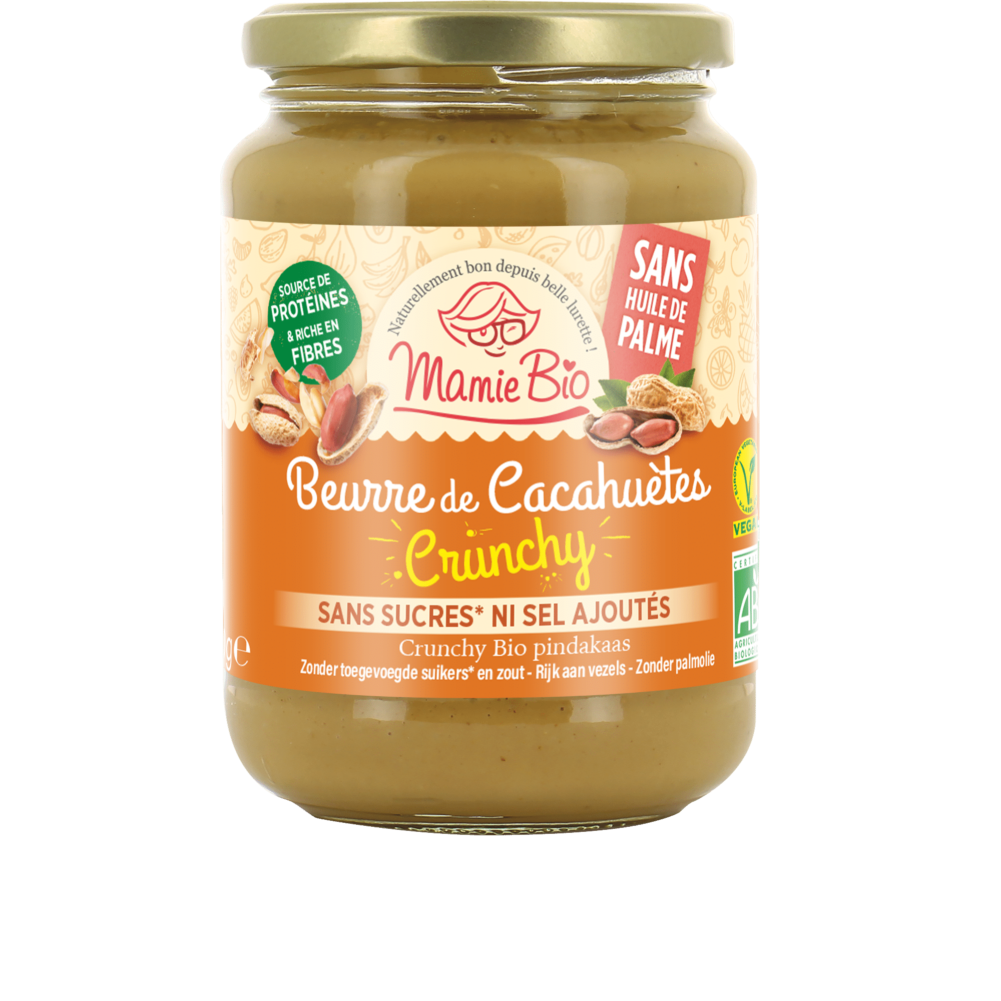 Beurre de cacahuètes crunchy bio 500g