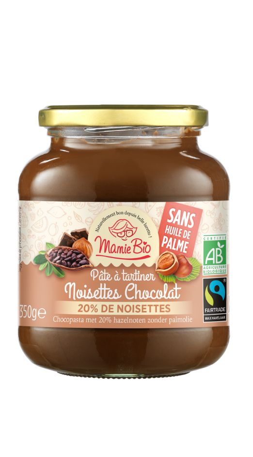 Pâte à tartiner 20% noisettes bio