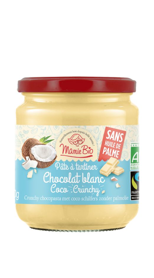 Pâte à tartiner chocolat blanc coco