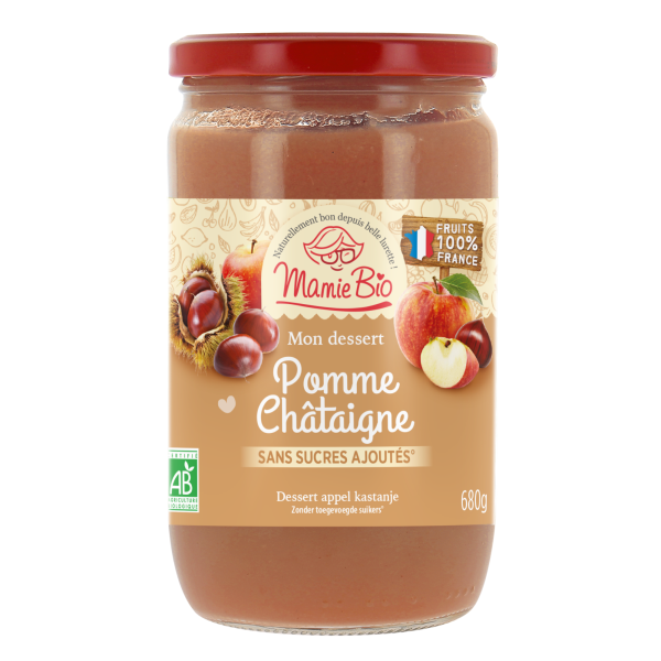 Purée de pomme châtaigne France bio