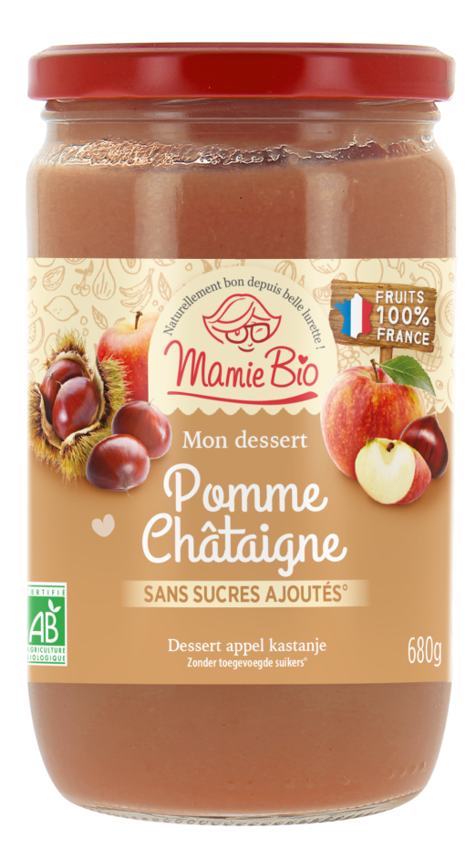 Purée de pomme châtaigne France bio