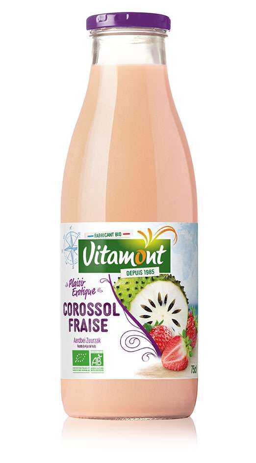 bouteille de jus de fruits corossol fraise