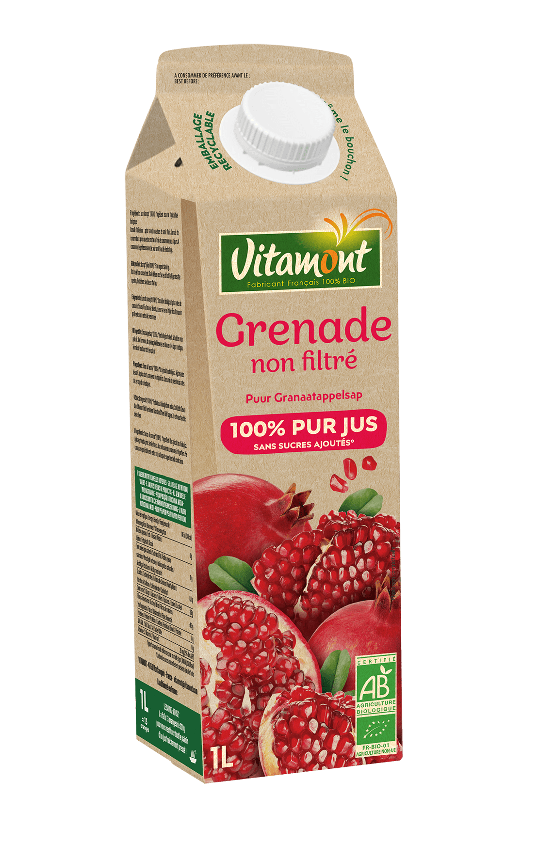 pur jus de grenade non filtré bio