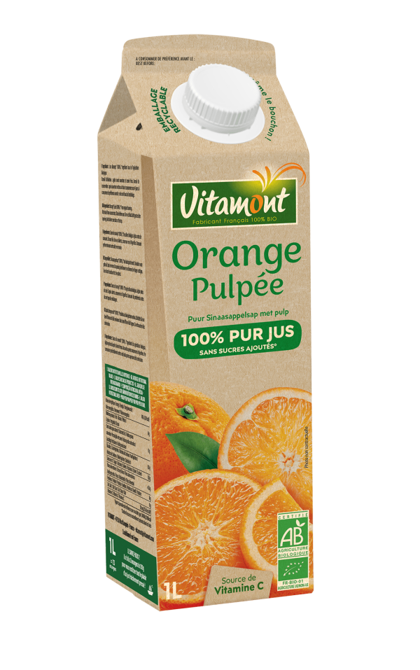 Pur jus d'orange pulpée bio