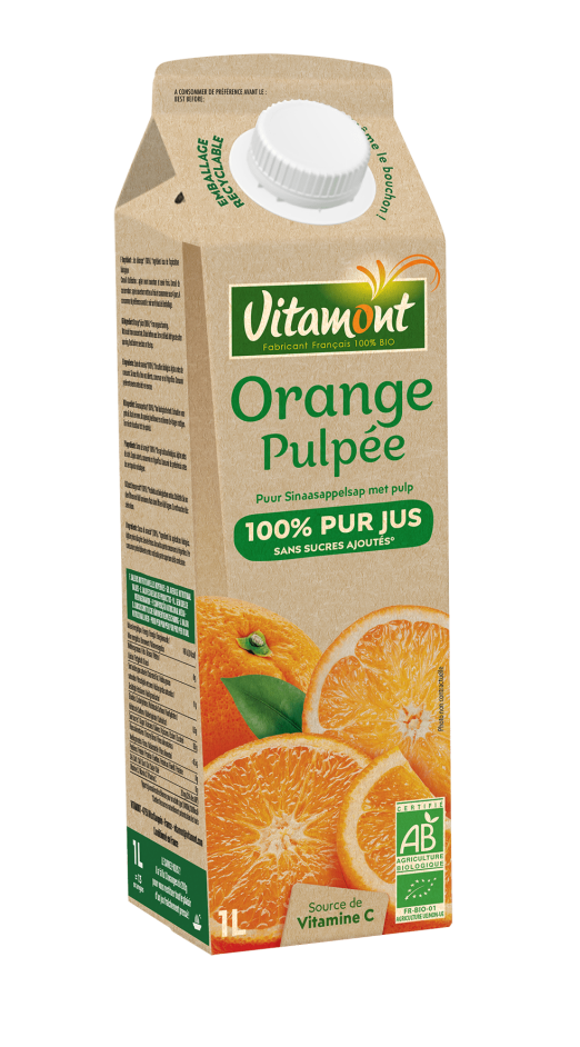 Pur jus d'orange pulpée bio