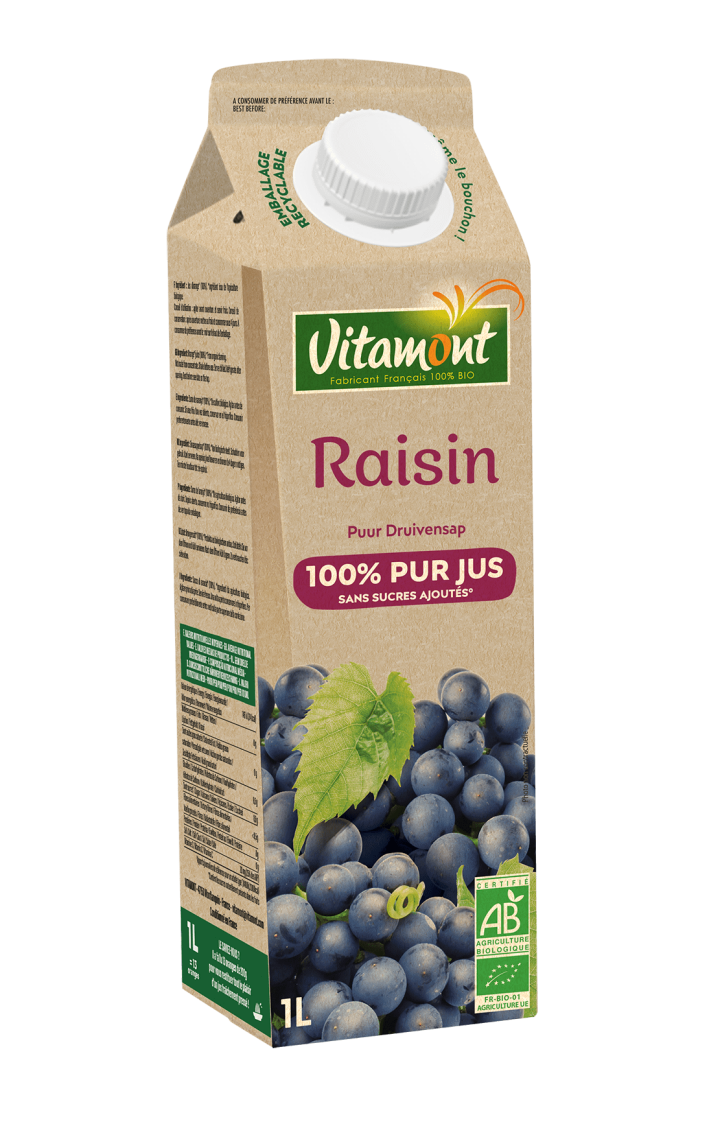 Pur jus de raisin bio 1L Briques 1L Vitamont