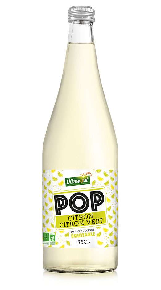 bouteille boisson pétillante citron et citron vert