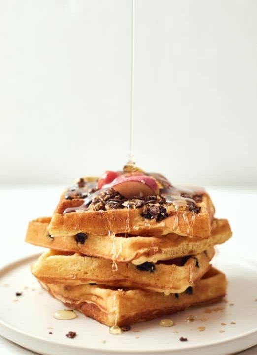 gaufre au dessert de fruits bio