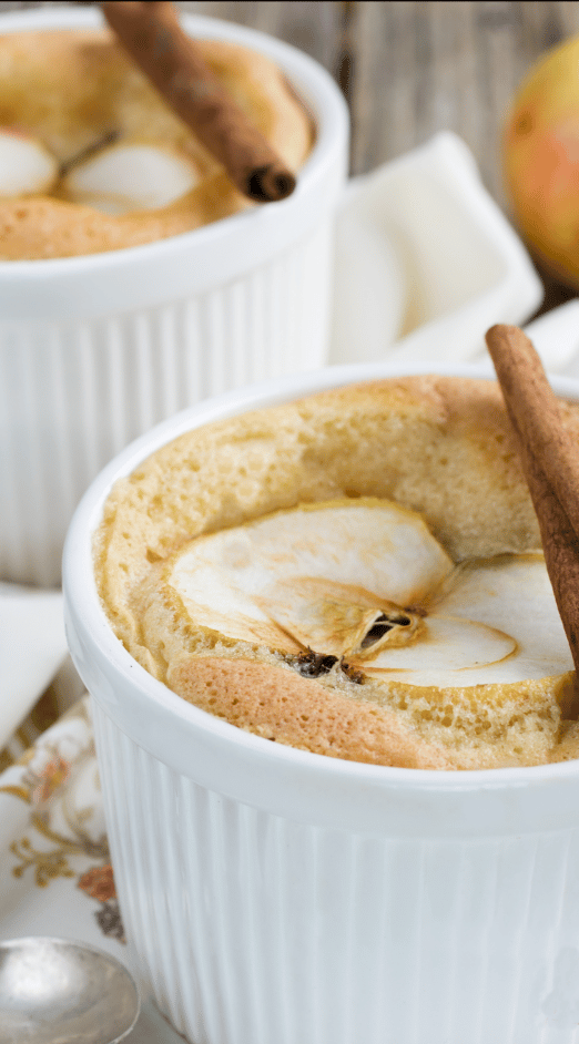 Soufflé pomme poire cannelle