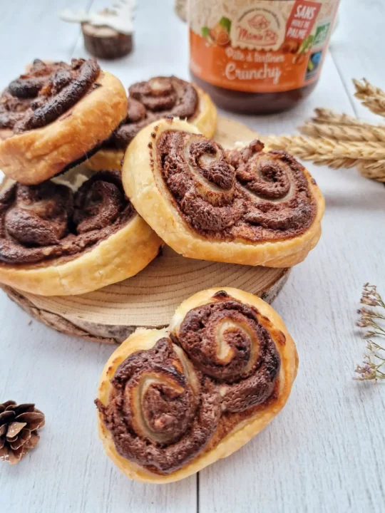 palmier à la pâte à tartiner crunchy