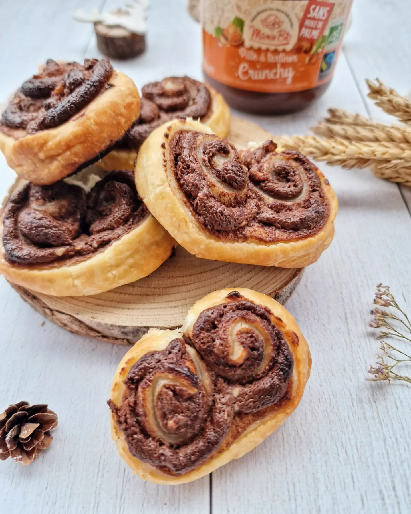 palmier à la pâte à tartiner crunchy