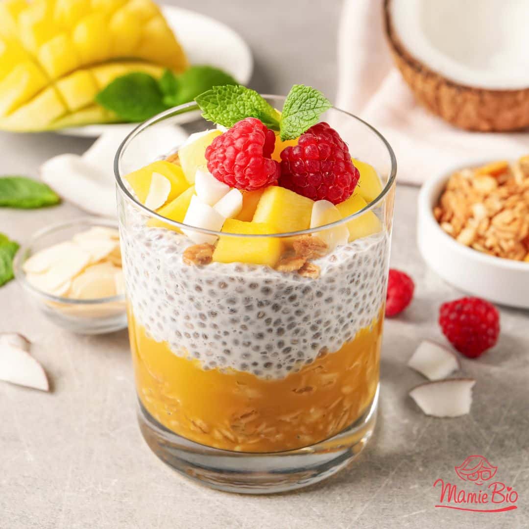 chia pudding pomme mangue