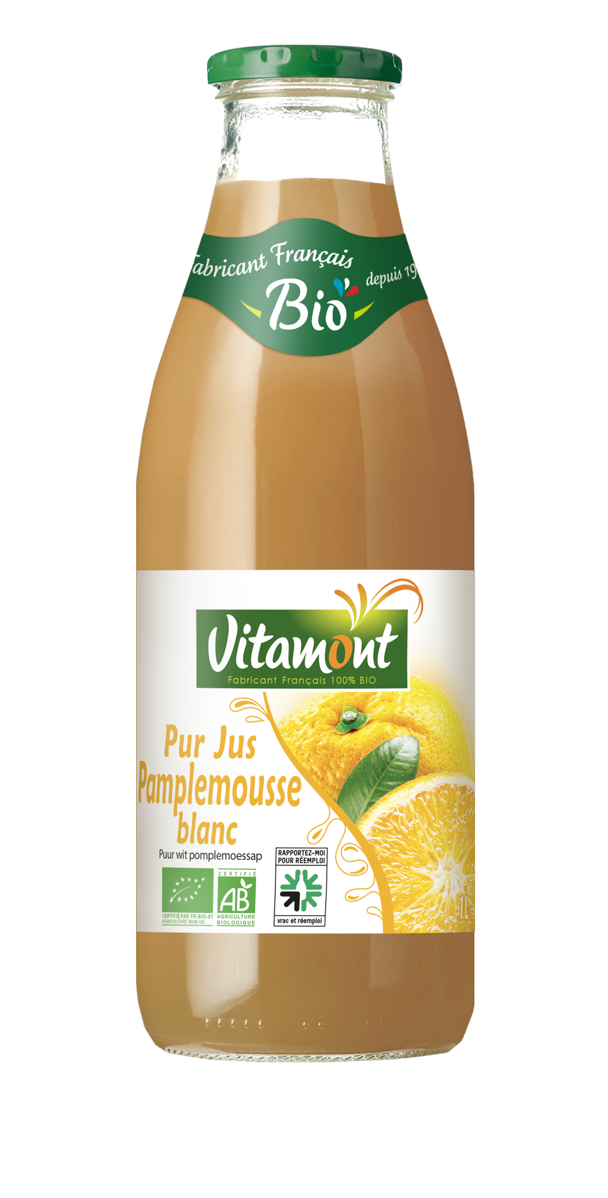 Pur jus de pamplemousse blanc bio